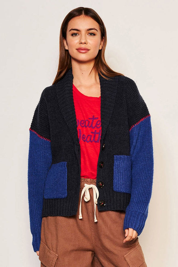 Shawl Collar Cardigan—Deep Navy