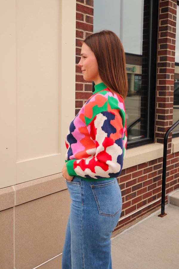 Multi Color Sweater—Green