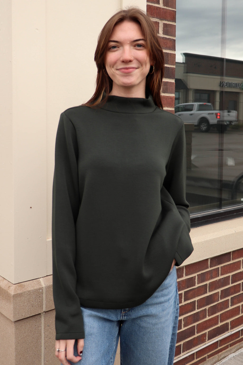 Airessentials Mock Pullover—Essex Green