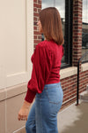 Loren Peasant Tee—Danish Red