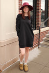 Janine Sweatshirt Dress—Black