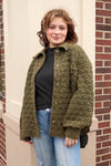 Quilted Shacket—Fern