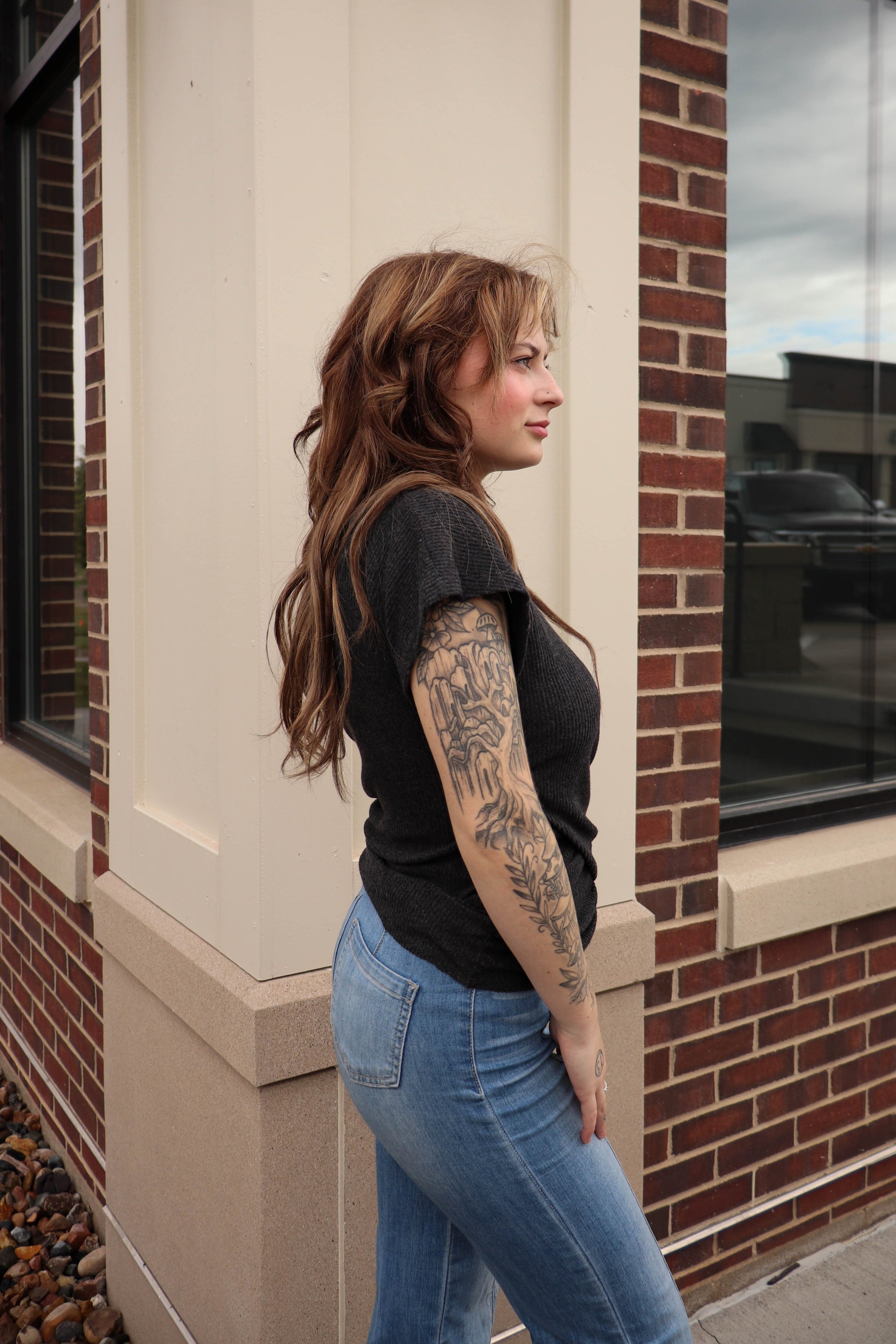 Khloe Top—Dark Charcoal Heather **Finale Sale**
