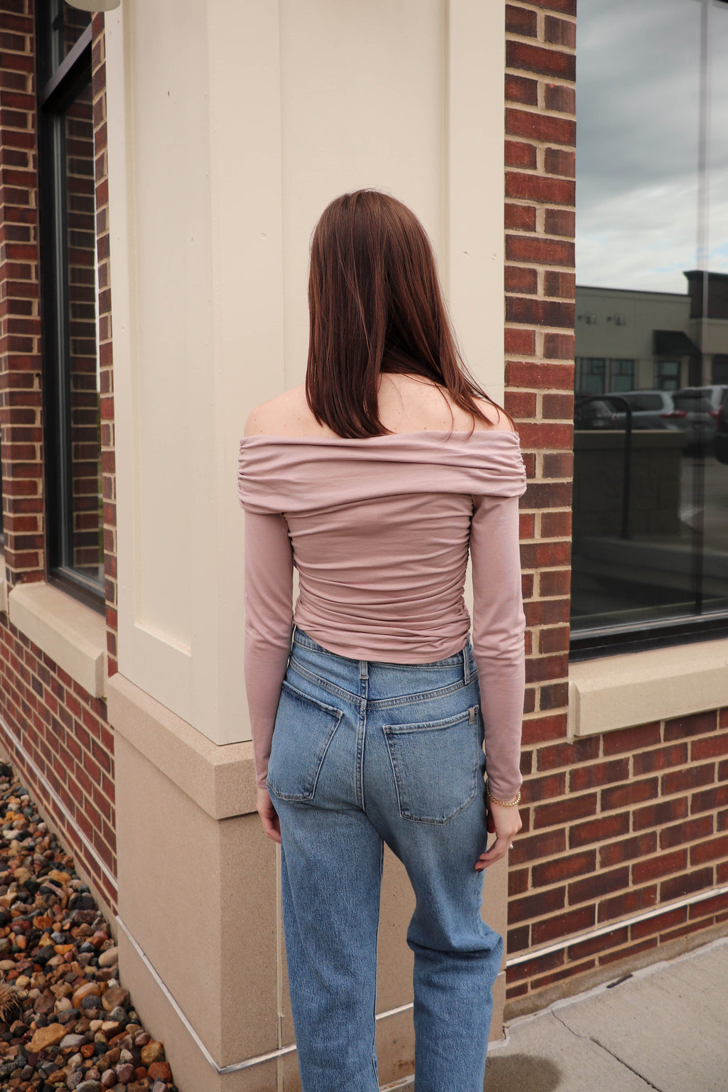 Mika Off Shoulder Top—Whisper