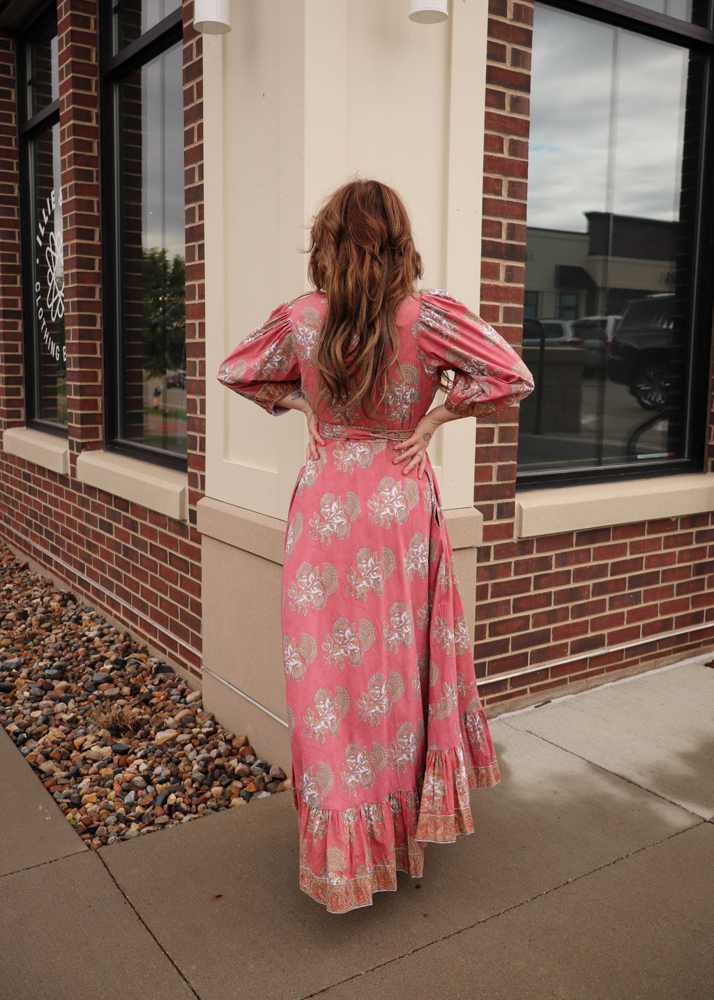 Laurel Midi Dress—Fired Brick