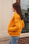 Long Sleeve Quilted Jacket—Mustard