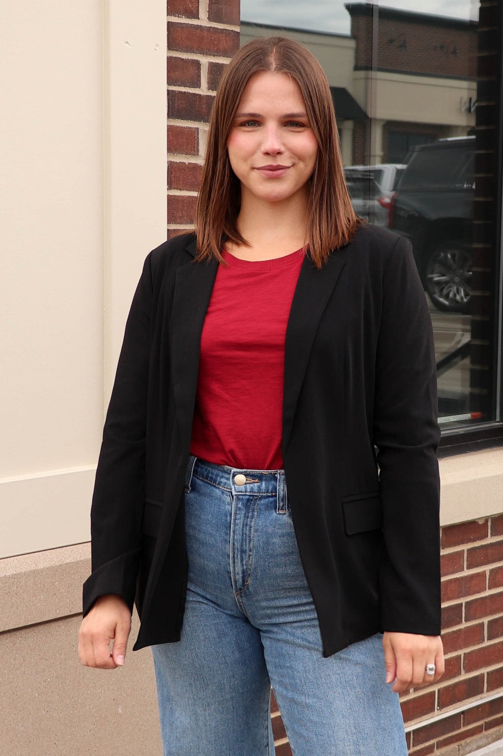 Long Sleeve Blazer—Black