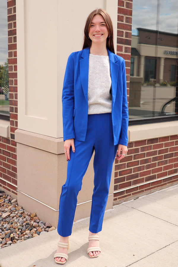 Long Sleeve Blazer—Cobalt Blue