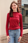 Rita Mock Neck Long Sleeve—Danish Red