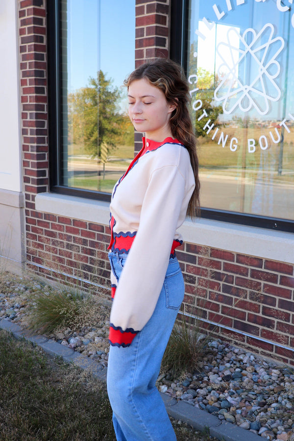 Button Up Knit Cardigan—Cream