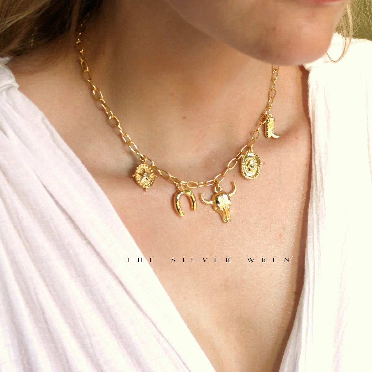 Western Multi Charm Necklace- 16 inch