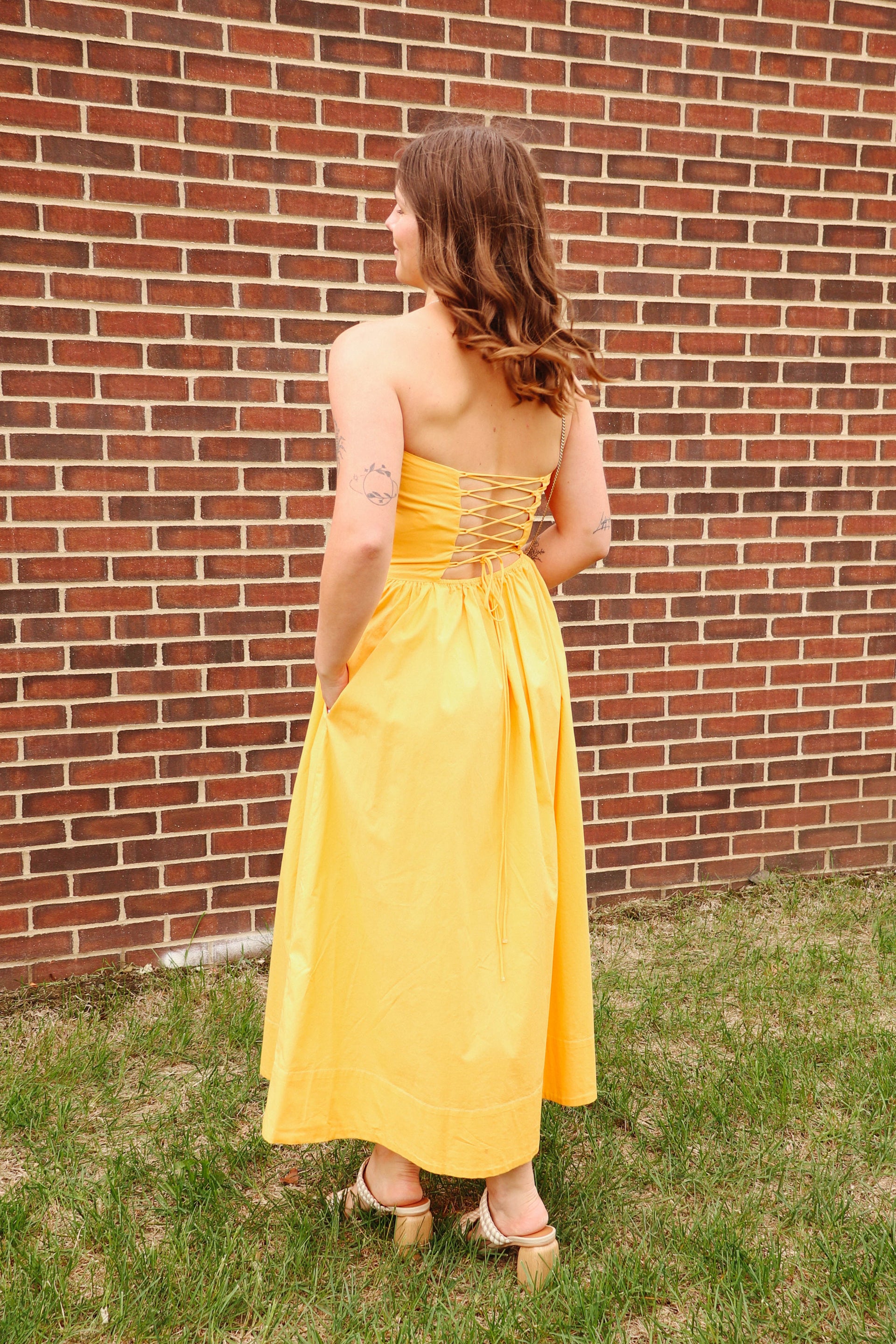 Florence Strappy Back Dress—Papaya