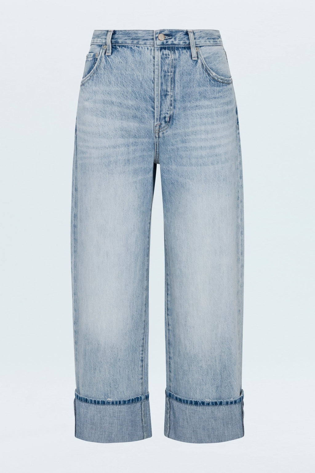 Ryder High Rise Cuffed Straight Leg Denim- Abroad Vintage