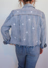 Brando Embroidered Star Cropped Denim Jacket