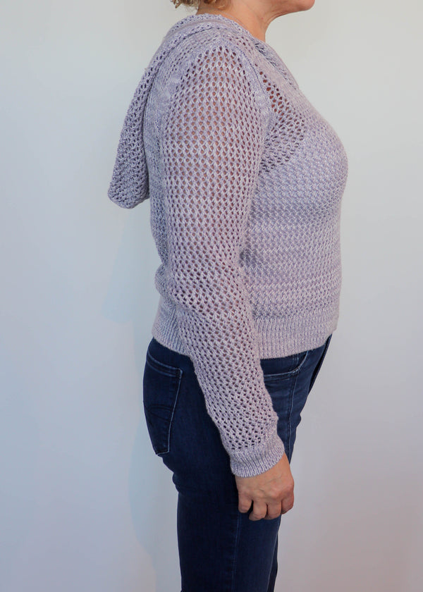 Penny Hooded Sweater- Smoke Lavender**FINAL SALE**