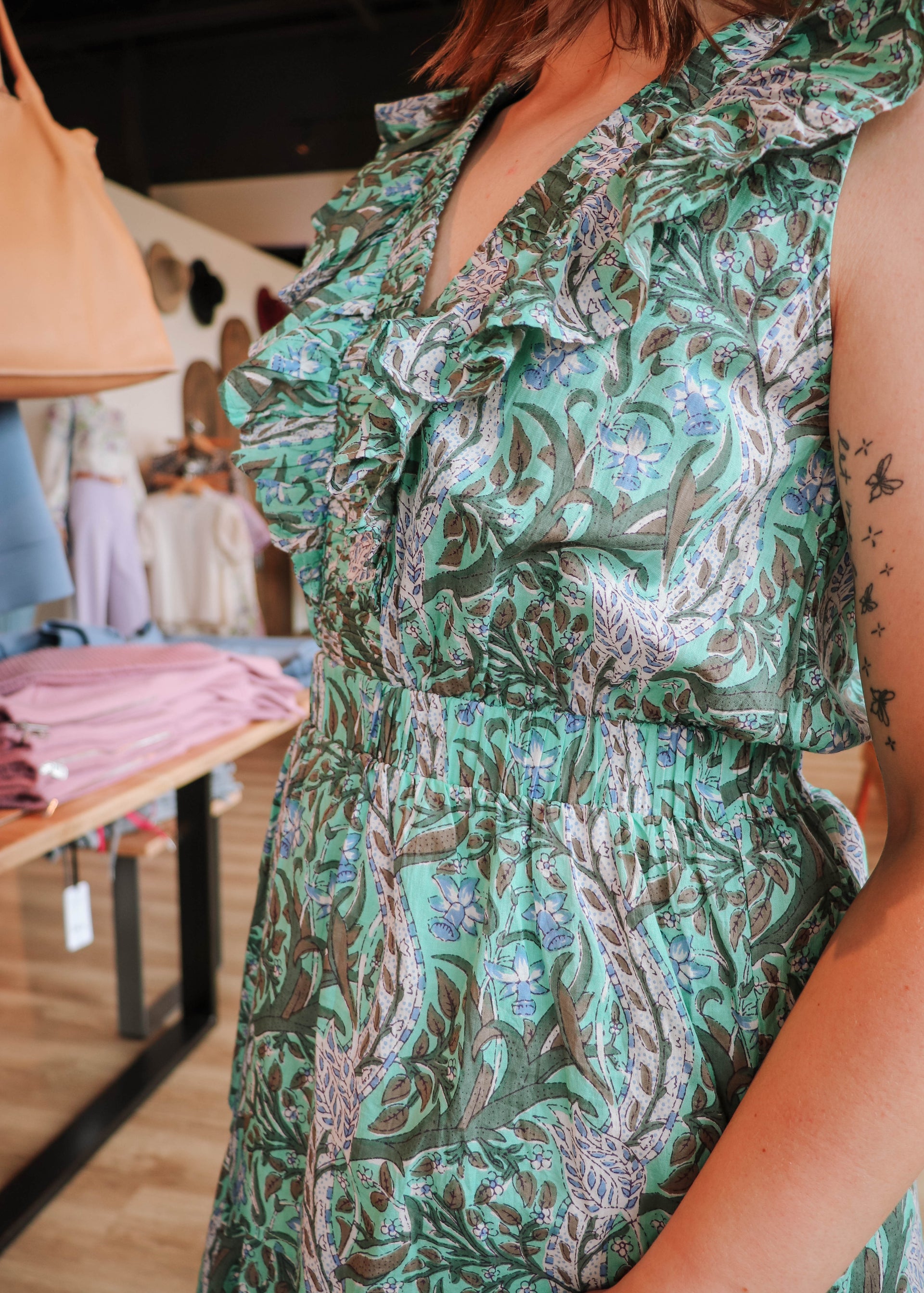 Charlotte Maxi Dress- Mint Field