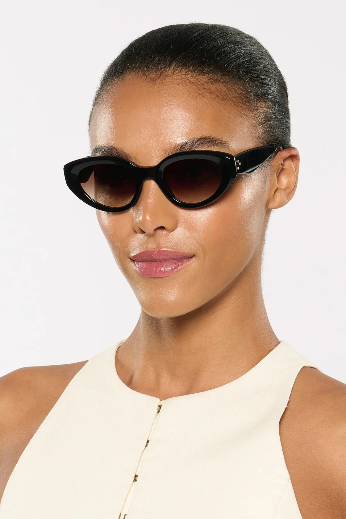 Irene Sunglasses- Black + Black and Crystal