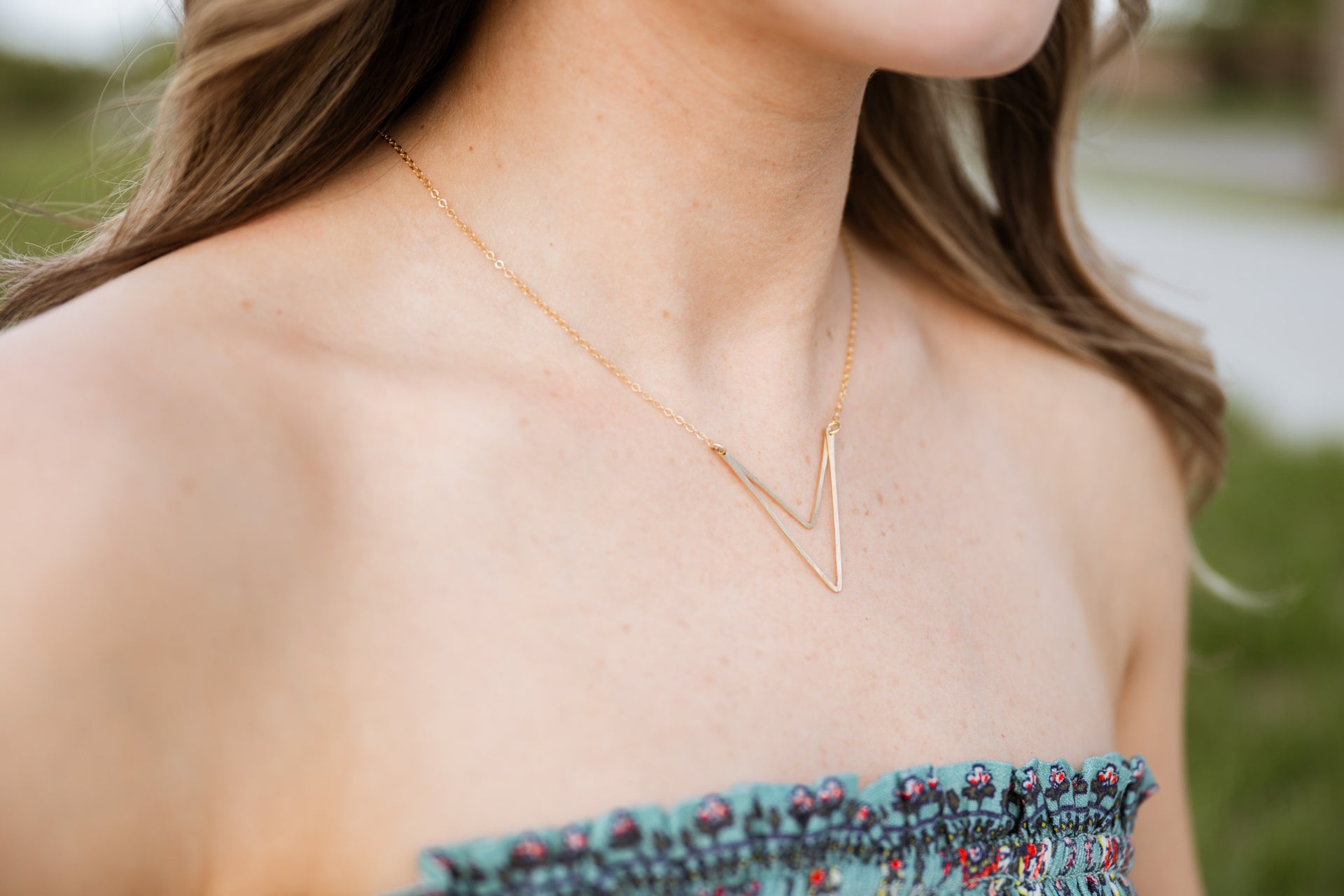 Sari Double Triangle Necklace