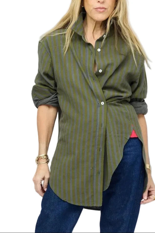 Jack Flannel Shirt in Mist-Army Green