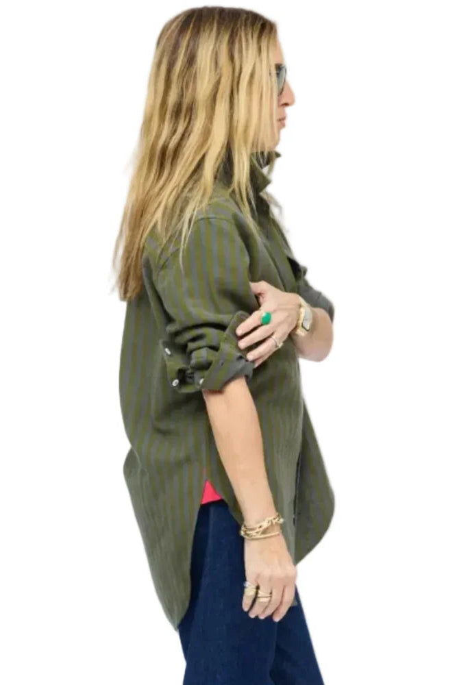 Jack Flannel Shirt in Mist-Army Green