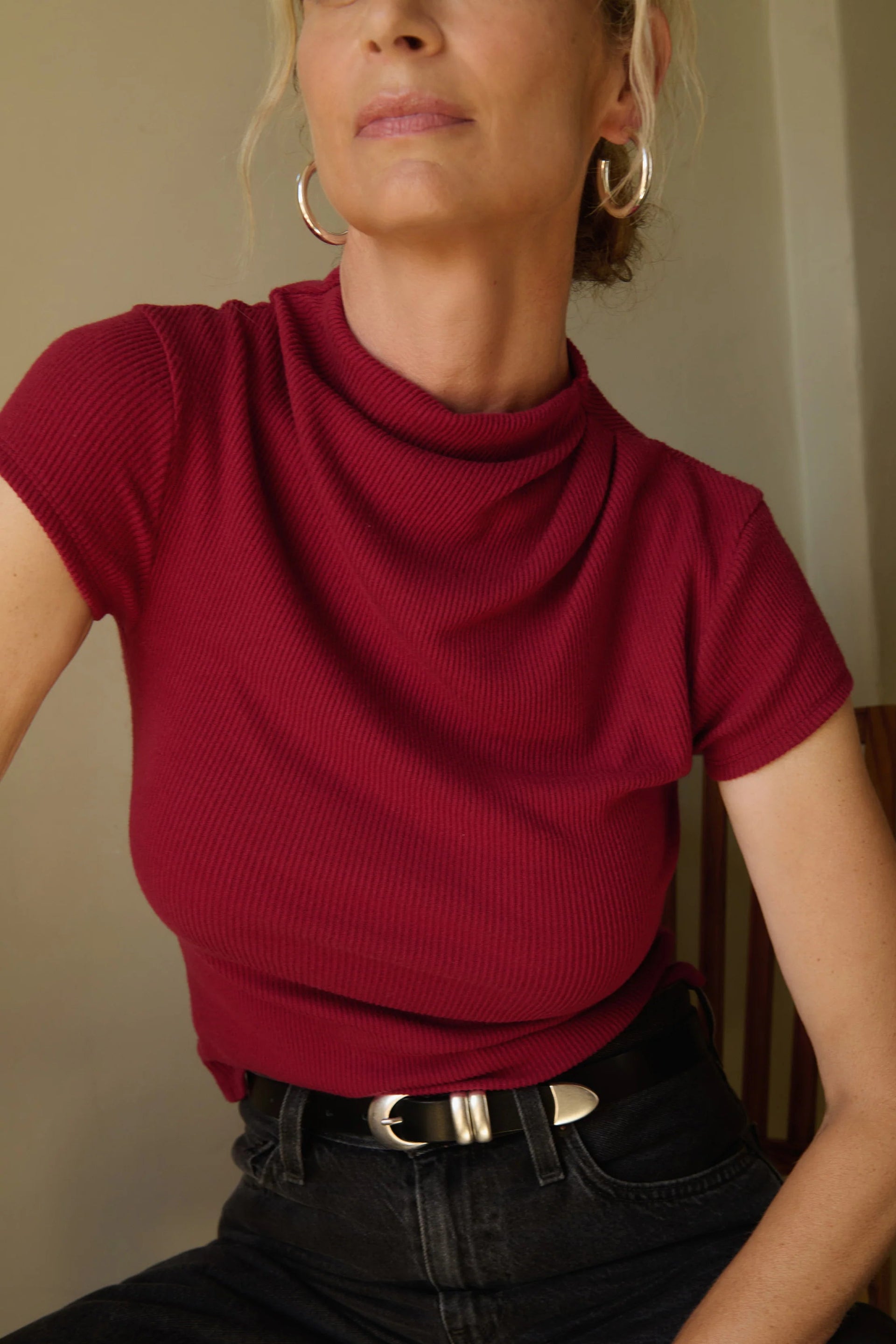 Katie Draped Top- Sangria