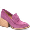 Modeste Suede High-Heeled Loafer- Purple Mulberry