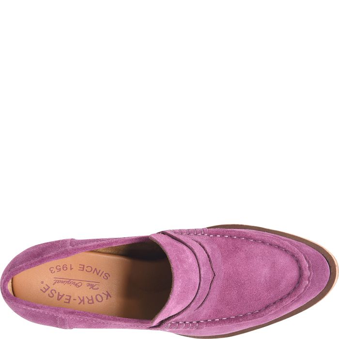 Modeste Suede High-Heeled Loafer- Purple Mulberry