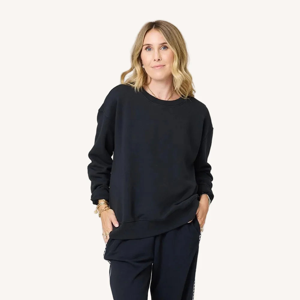 Ex-Boyfriend Patchwork Sweatshirt-Black