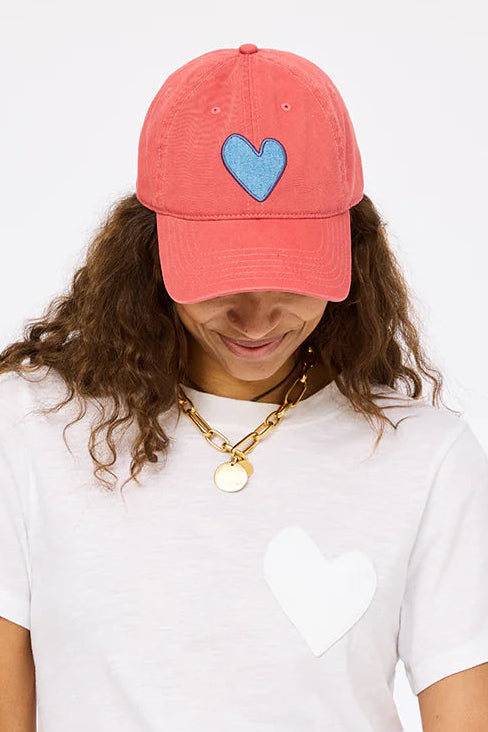 KR Imperfect Heart Hat- Poppy Red/Denim Blue