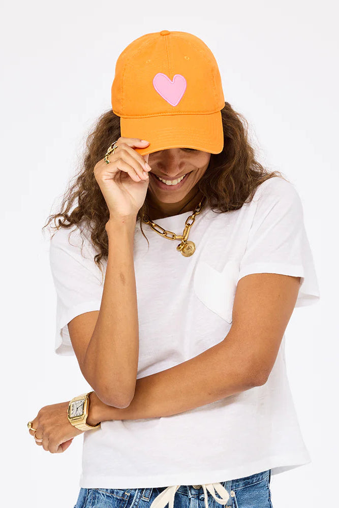 KR Imperfect Heart Hat- Clementine/Palm Pink