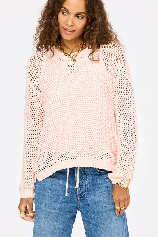 Catch Open Stitch Sweater- Shell Pink