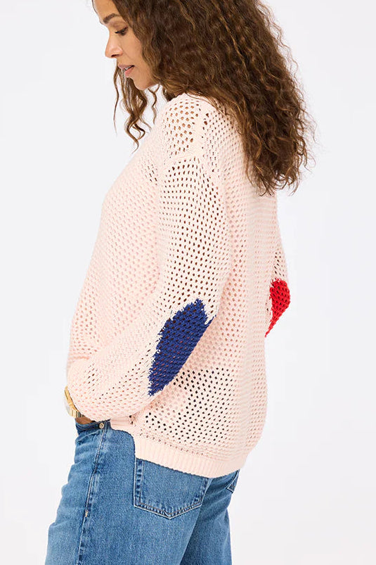Catch Open Stitch Sweater- Shell Pink