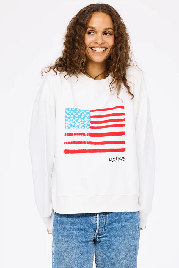 Ex-Boyfriend U.S. of Love Sweatshirt- White