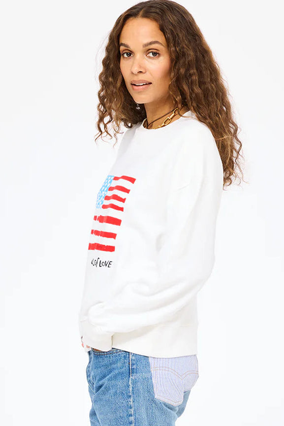 Ex-Boyfriend U.S. of Love Sweatshirt- White