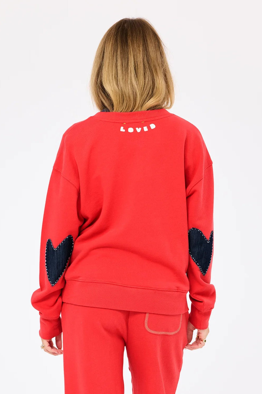 Ex-Boyfriend Patchwork Sweatshirt- Poppy Red