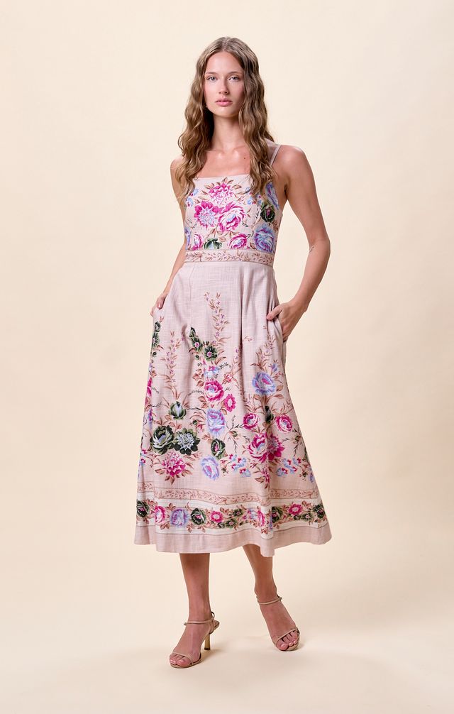 Trina Ankle Dress- Silva Print