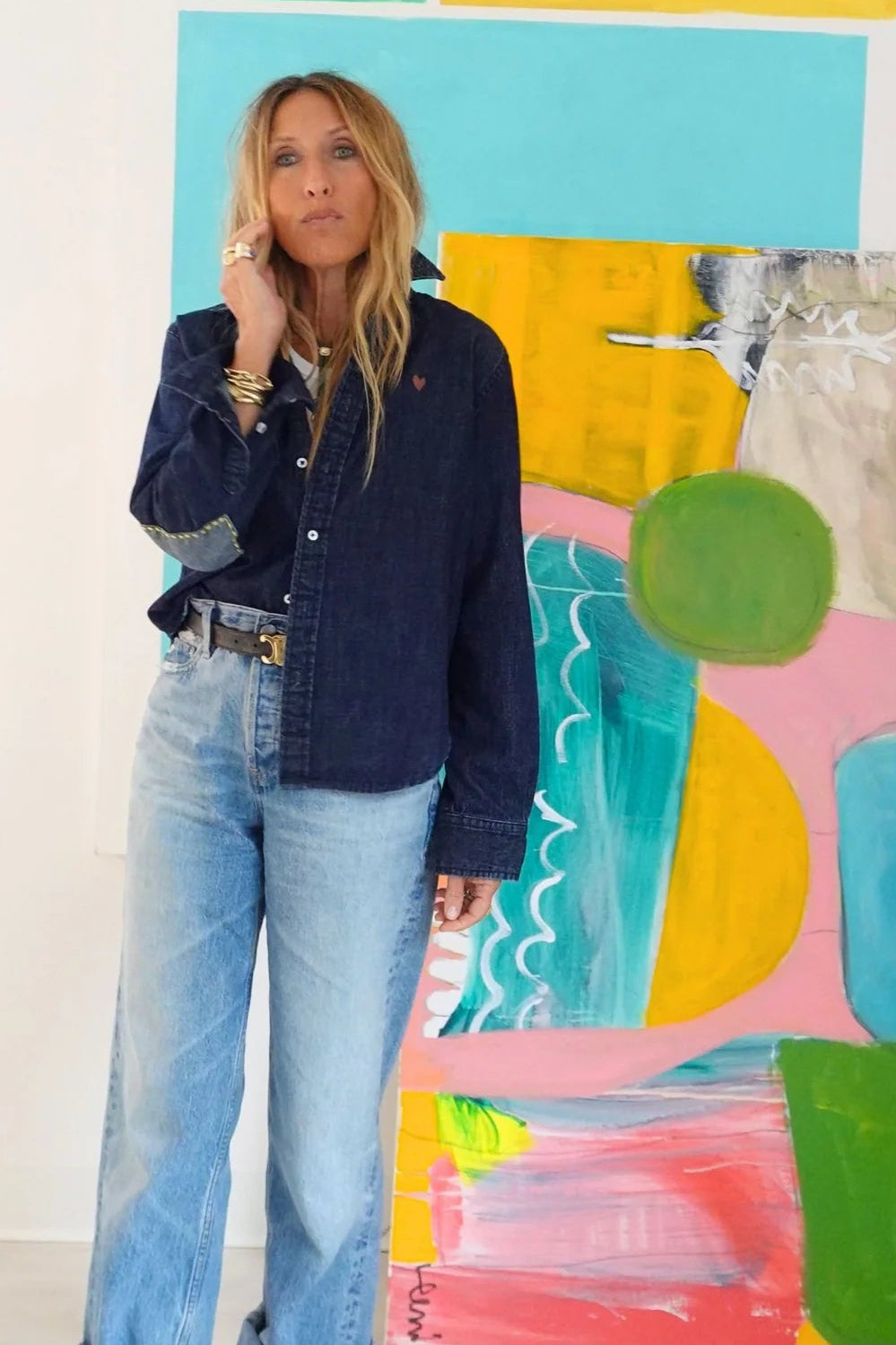 Keaton Denim Shirt in Dark Rinse