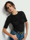 Lila Rouched Bust Tee- Jet Black