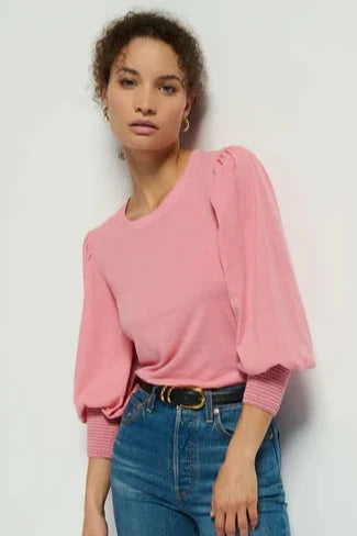 Loren Peasant Tee- Mauve Glow