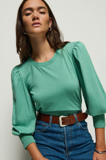 Loren Peasant Tee—Green Stone