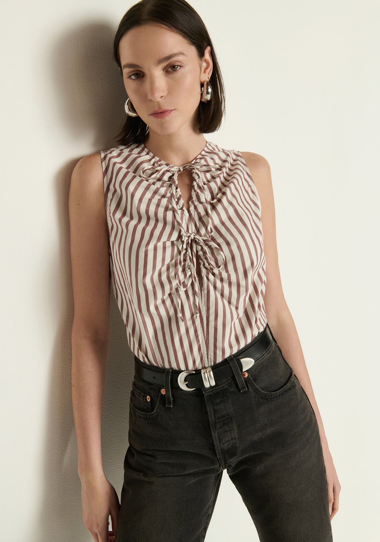 Mimmi Keyhole Top- Sable Stripe