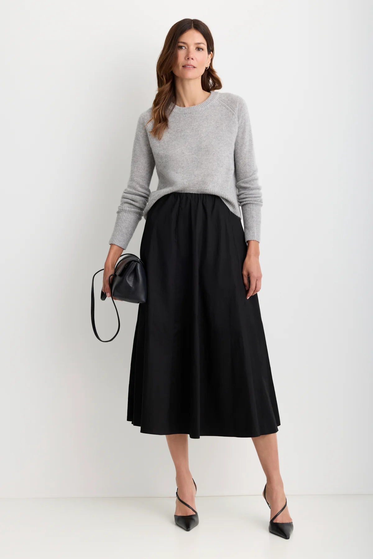 Blakely Cashmere Pullover- Heather Grey