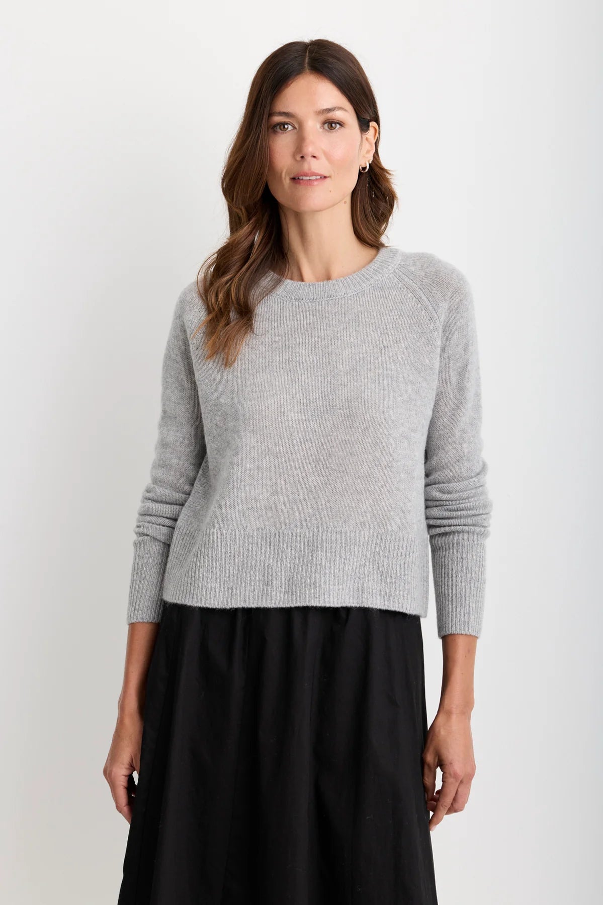 Blakely Cashmere Pullover- Heather Grey