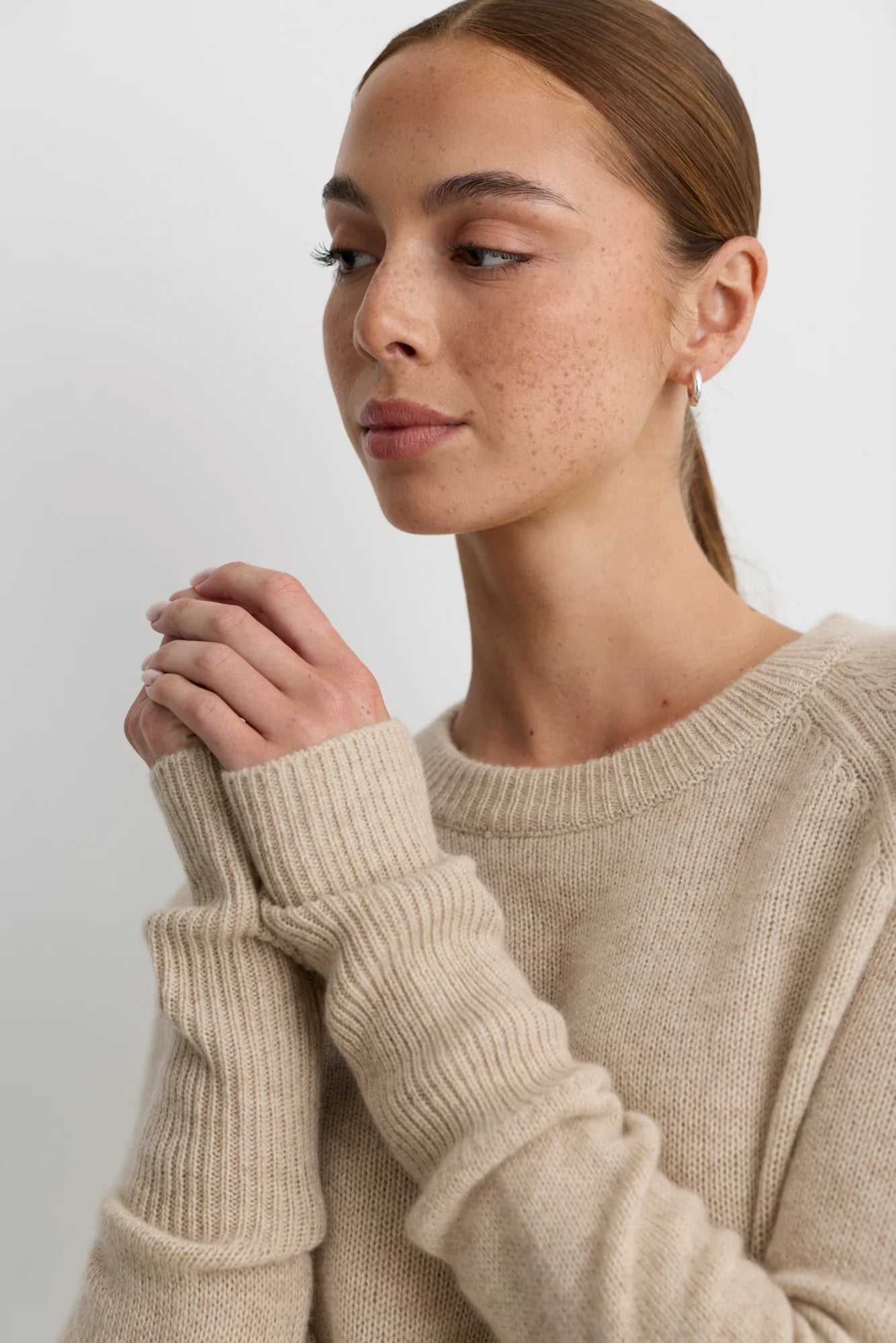Blakely Cashmere Pullover- Oatmeal