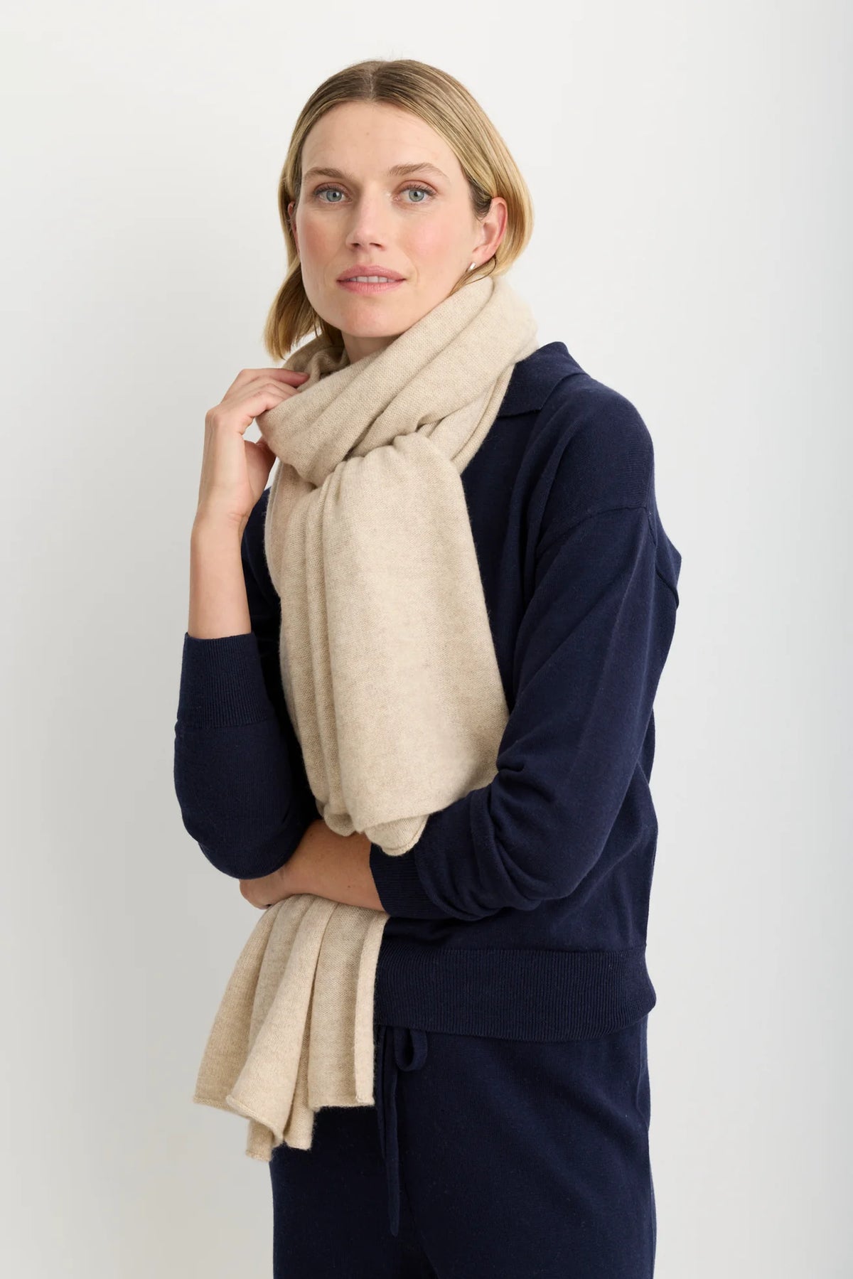 Sloane Cashmere Travel Scarf - Oatmeal
