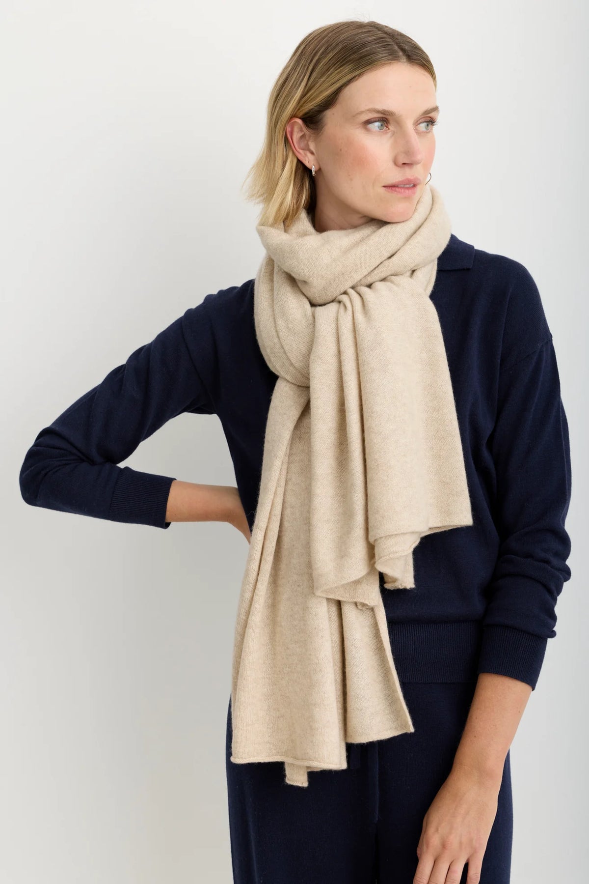 Sloane Cashmere Travel Scarf - Oatmeal