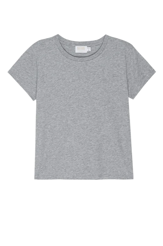 Goldie Boxy Crew Tee- Heather Grey