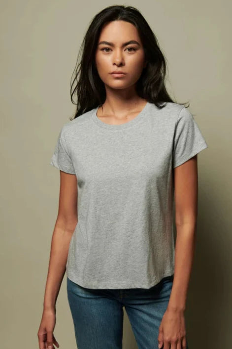 Goldie Boxy Crew Tee- Heather Grey