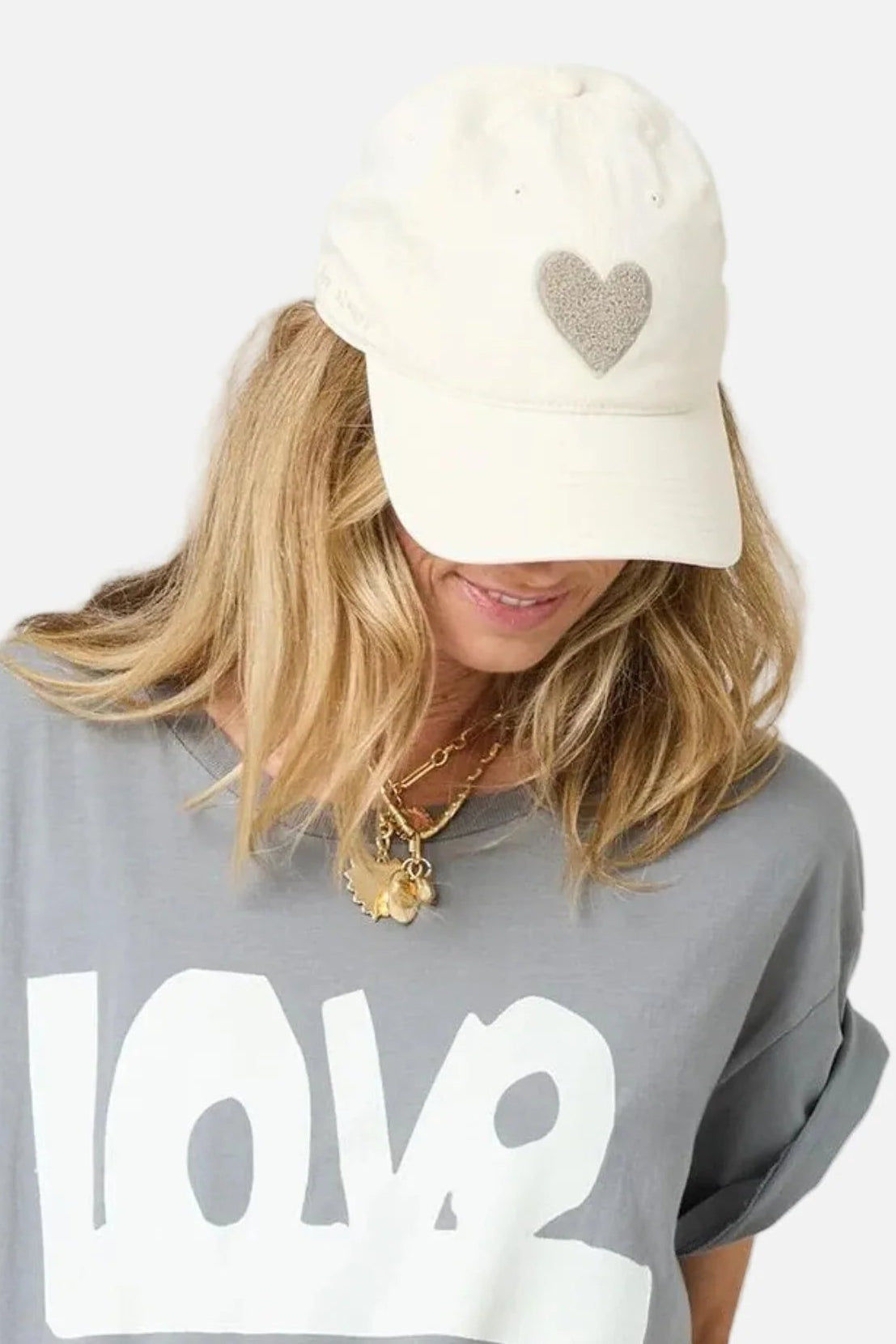 KR Imperfect Chenille Heart Hat- Vanilla/Camel