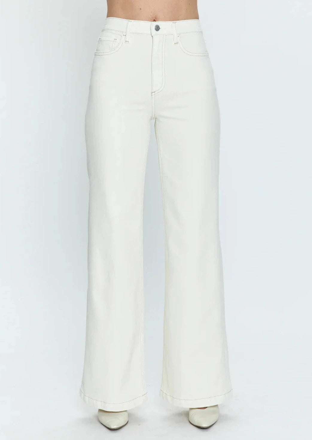 Lana High Rise Ultra Wide Leg Denim- Ecru **Final Sale**
